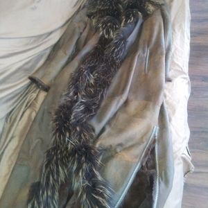 Full length suede n fur and fur lined